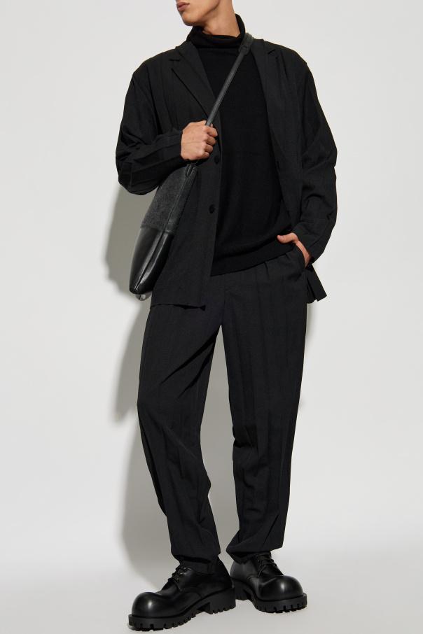 ISSEY MIYAKE MEN ウール 黒 ドレープ スラックス L相当 ISSEY MIYAKE MEN ウール 黒 ドレープ スラックス L相当